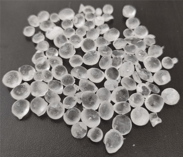 Close-up of polyphosphates crystals